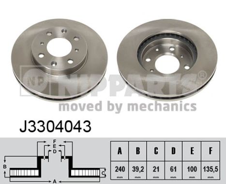 Тормозной диск   J3304043   NIPPARTS