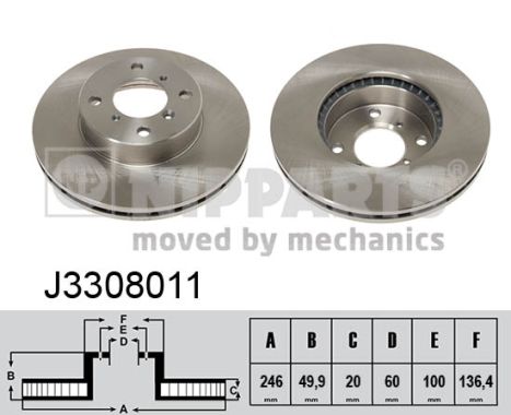 Тормозной диск   J3308011   NIPPARTS