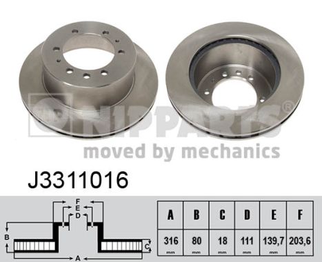 Тормозной диск   J3311016   NIPPARTS