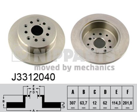 Тормозной диск   J3312040   NIPPARTS