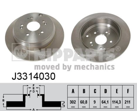 Тормозной диск   J3314030   NIPPARTS