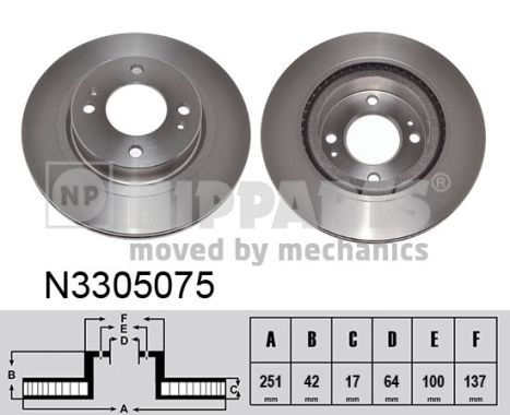 Тормозной диск   N3305075   NIPPARTS