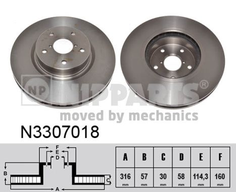 Тормозной диск   N3307018   NIPPARTS