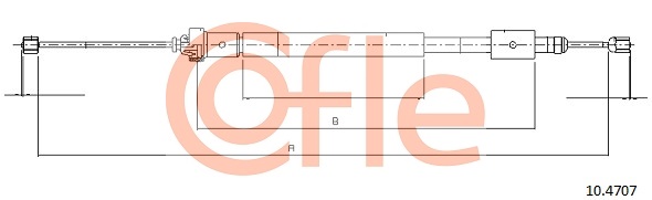 Тросик, cтояночный тормоз   10.4707   COFLE