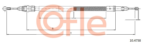 Тросик, cтояночный тормоз   10.4738   COFLE