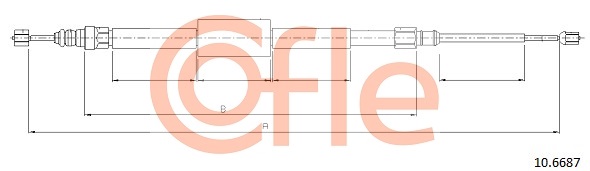 Тросик, cтояночный тормоз   10.6687   COFLE
