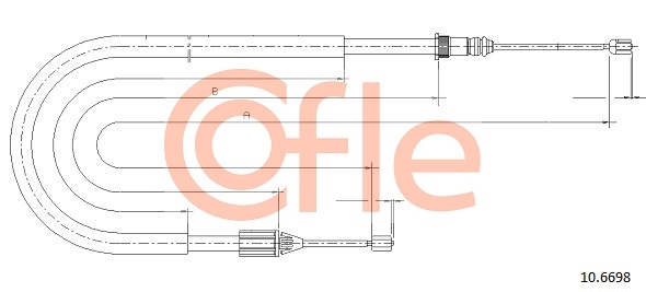 Тросик, cтояночный тормоз   10.6698   COFLE