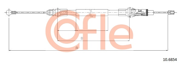 Тросик, cтояночный тормоз   10.6854   COFLE