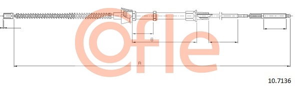 Тросик, cтояночный тормоз   10.7136   COFLE