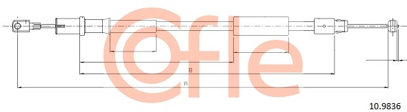 Тросик, cтояночный тормоз   10.9836   COFLE