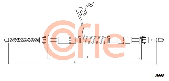Тросик, cтояночный тормоз   11.5668   COFLE