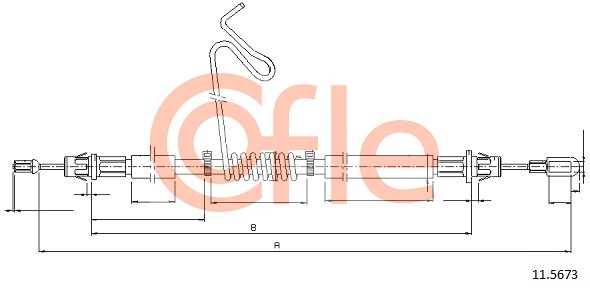 Тросик, cтояночный тормоз   11.5673   COFLE