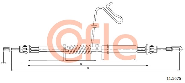 Тросик, cтояночный тормоз   11.5676   COFLE