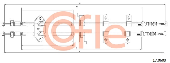 Тросик, cтояночный тормоз   17.0603   COFLE
