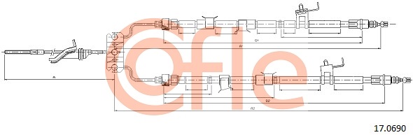 Тросовий привод, стоянкове гальмо   17.0690   COFLE