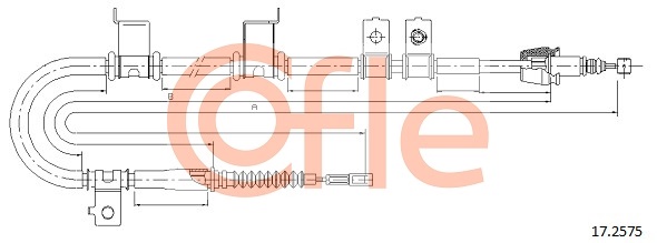 Тросик, cтояночный тормоз   17.2575   COFLE