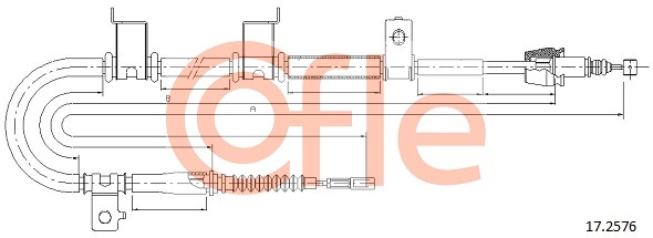 Тросик, cтояночный тормоз   17.2576   COFLE