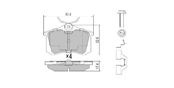 Комплект гальмівних накладок, дискове гальмо   FBP-0575   FREMAX