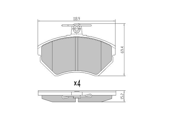 Комплект тормозных колодок, дисковый тормоз   FBP-1051   FREMAX