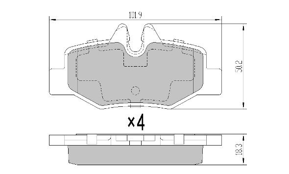 Комплект тормозных колодок, дисковый тормоз   FBP-1383   FREMAX