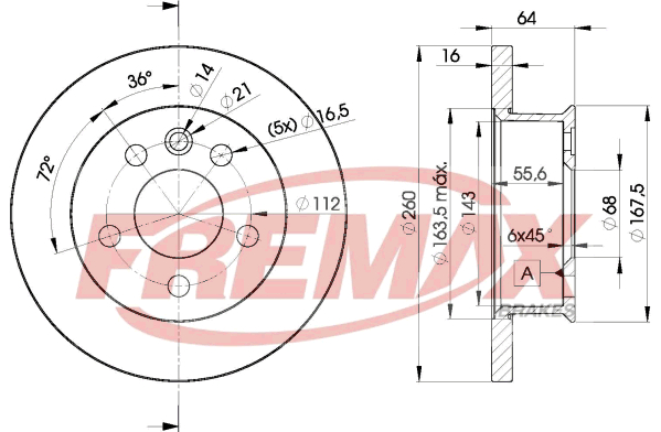 Тормозной диск   BD-3013   FREMAX