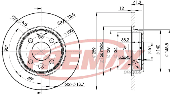 Тормозной диск   BD-4707   FREMAX