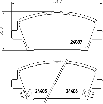 Комплект гальмівних накладок, дискове гальмо   8DB 355 006-911   HELLA PAGID