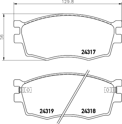 Комплект гальмівних накладок, дискове гальмо   8DB 355 006-951   HELLA PAGID