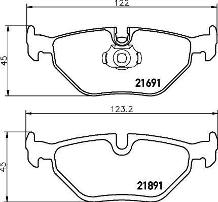 Комплект гальмівних накладок, дискове гальмо   8DB 355 007-981   HELLA PAGID