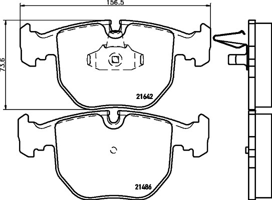 Комплект гальмівних накладок, дискове гальмо   8DB 355 008-281   HELLA PAGID