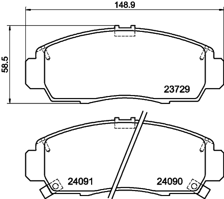 Комплект гальмівних накладок, дискове гальмо   8DB 355 009-771   HELLA PAGID