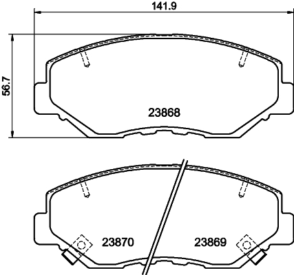 Комплект тормозных колодок, дисковый тормоз   8DB 355 010-231   HELLA PAGID