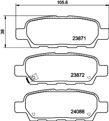 Комплект тормозных колодок, дисковый тормоз   8DB 355 010-241   HELLA PAGID