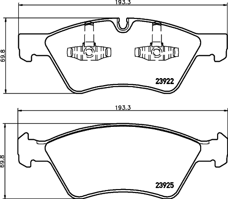 Комплект тормозных колодок, дисковый тормоз   8DB 355 012-011   HELLA PAGID