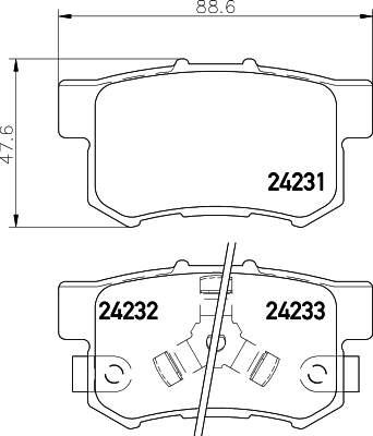 Комплект тормозных колодок, дисковый тормоз   8DB 355 012-061   HELLA PAGID