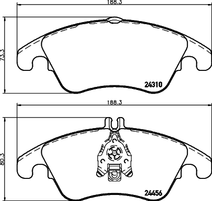 Комплект тормозных колодок, дисковый тормоз   8DB 355 012-621   HELLA PAGID