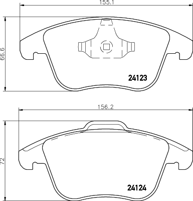 Комплект тормозных колодок, дисковый тормоз   8DB 355 012-891   HELLA PAGID