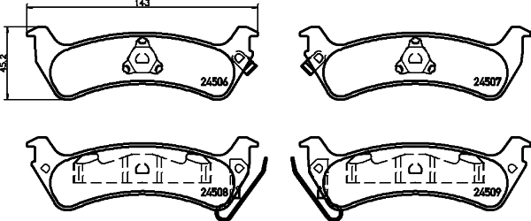 Комплект гальмівних накладок, дискове гальмо   8DB 355 013-091   HELLA PAGID