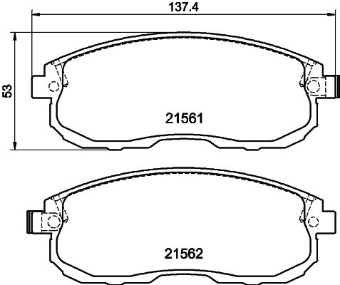 Комплект тормозных колодок, дисковый тормоз   8DB 355 013-991   HELLA PAGID