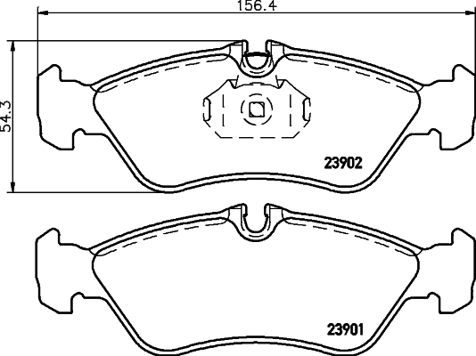 Комплект тормозных колодок, дисковый тормоз   8DB 355 014-401   HELLA PAGID