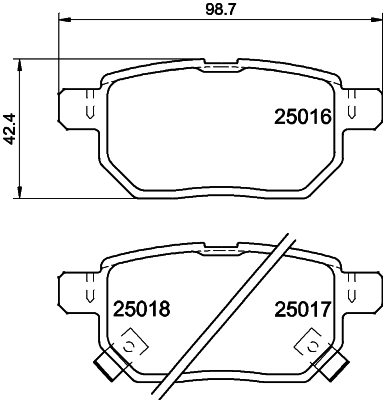 Комплект тормозных колодок, дисковый тормоз   8DB 355 014-991   HELLA PAGID