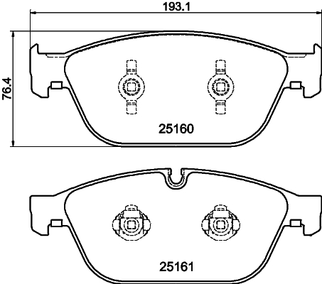 Комплект тормозных колодок, дисковый тормоз   8DB 355 016-021   HELLA PAGID