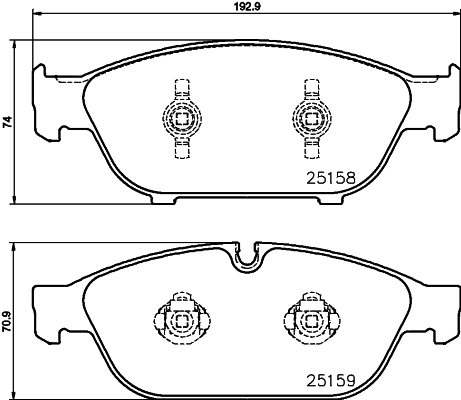 Комплект тормозных колодок, дисковый тормоз   8DB 355 016-031   HELLA PAGID