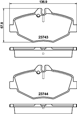 Комплект тормозных колодок, дисковый тормоз   8DB 355 018-731   HELLA PAGID