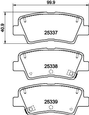 Комплект гальмівних накладок, дискове гальмо   8DB 355 019-981   HELLA PAGID