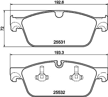 Комплект гальмівних накладок, дискове гальмо   8DB 355 020-141   HELLA PAGID