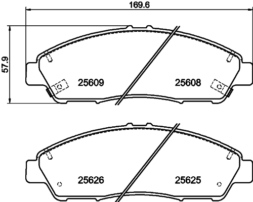 Комплект гальмівних накладок, дискове гальмо   8DB 355 020-211   HELLA PAGID