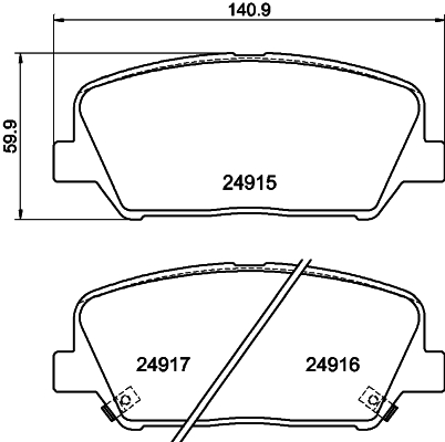 Комплект тормозных колодок, дисковый тормоз   8DB 355 020-591   HELLA PAGID