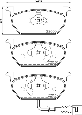 Комплект гальмівних накладок, дискове гальмо   8DB 355 021-951   HELLA PAGID