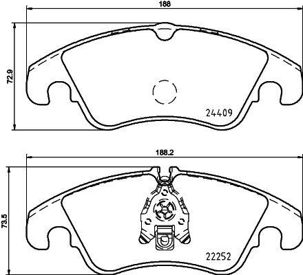 Комплект гальмівних накладок, дискове гальмо   8DB 355 023-221   HELLA PAGID